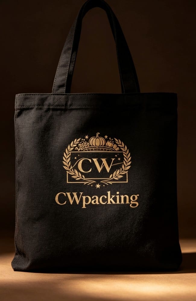 Thanksgiving Canvas Tote Bag — Black — gold harvest monogram